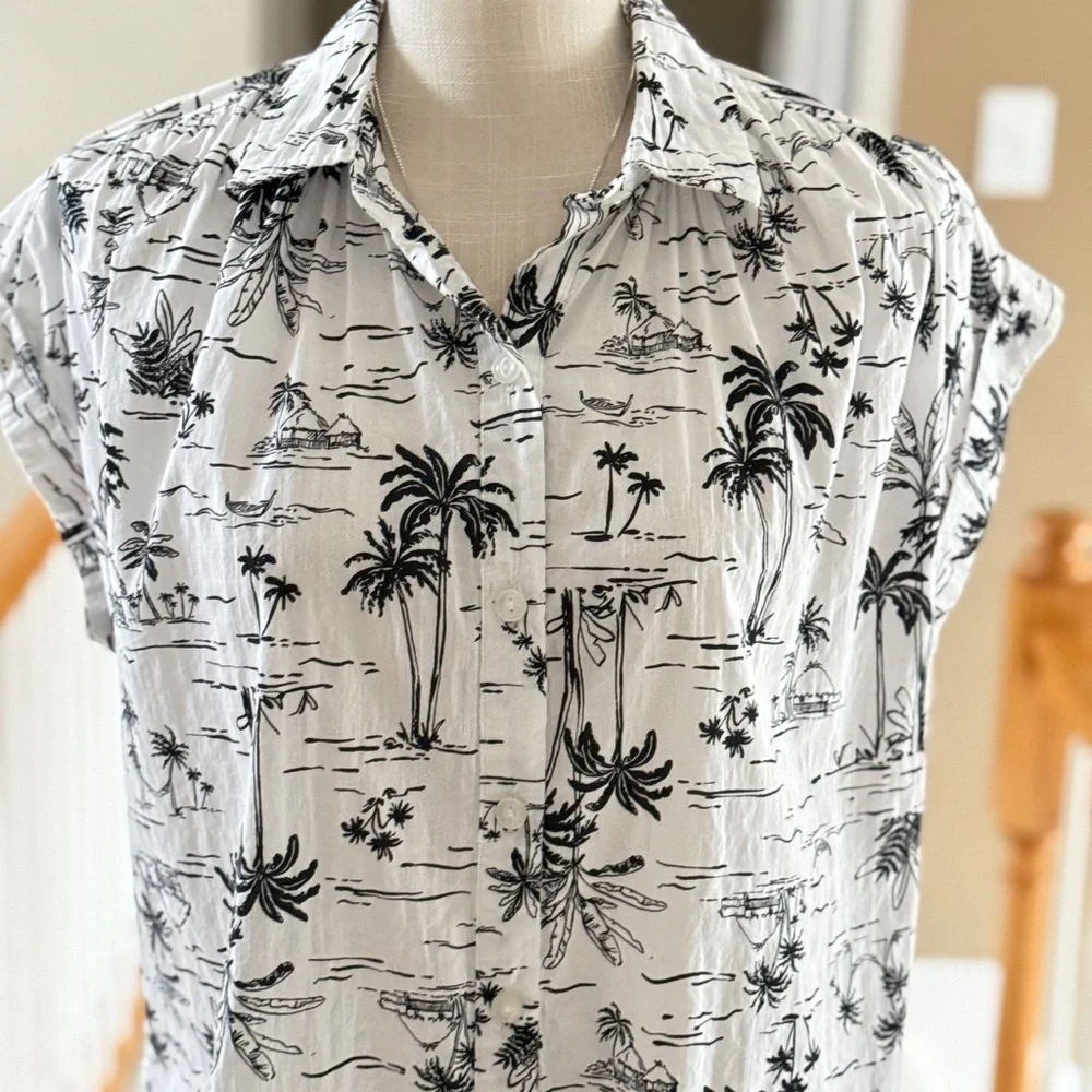 A.N.A A New‎ Approach Hawaiian Shirt White Cotton Blend Size XS - Picture 2 of 10